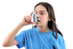 Girl with Asthma Puffer