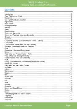 Product List contents page